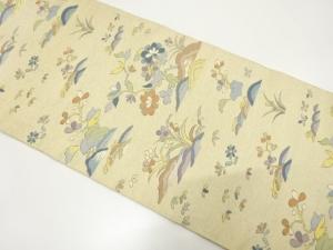 アンティーク　草花模様織り出し袋帯（材料）
